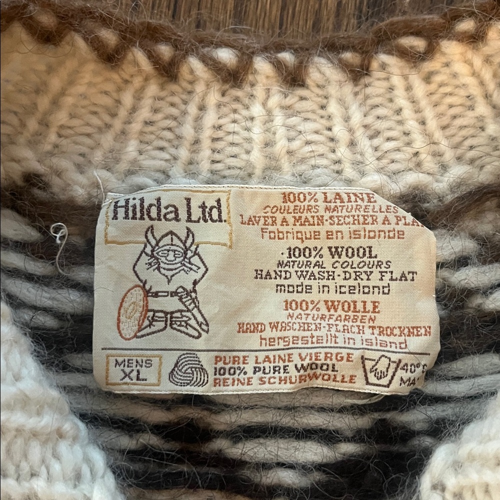 Vintage Hilda Ltd Icelandic Lopeyasa Wool Sweater Men’s XL - Picture 2 of 13